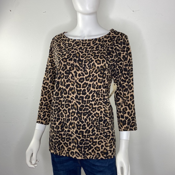 NWT St. John’s bay leopard print‎ pullover shirt - Picture 4 of 15